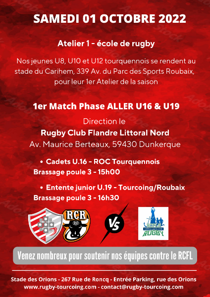 Affiche matchs samedi 01 Octobre 2022