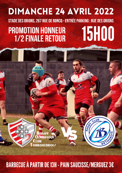 Dimanche 24 Avril 2022 - 1/2 Finale Retour - Promotion Honneur