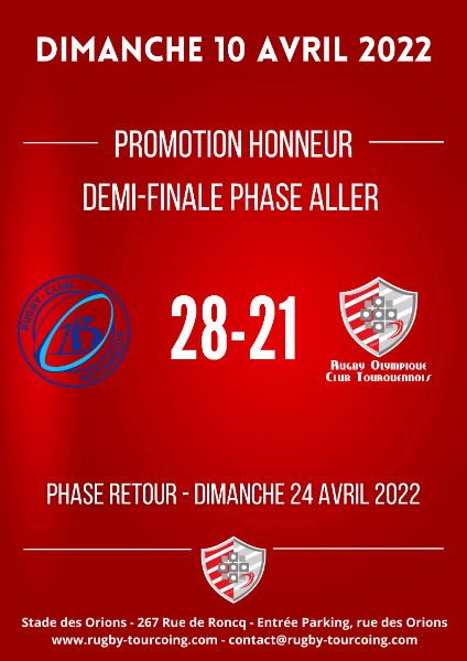 Dimanche 10 Avril 2022 - Demi-Finale Aller Promotion Honneur