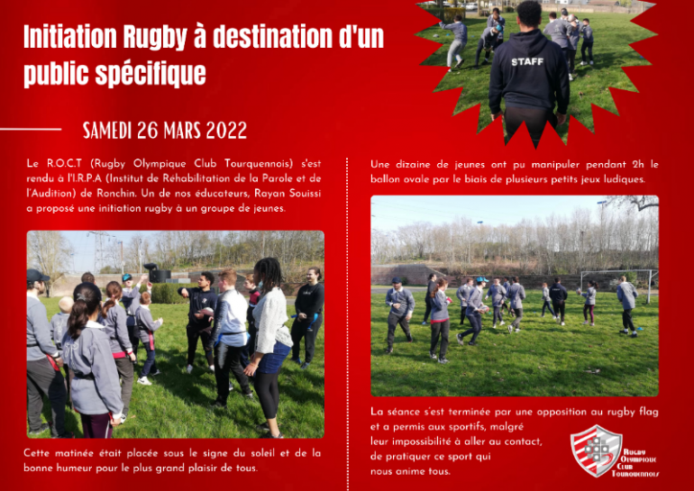 Samedi 26 Mars 2022 - Initiation Rugby à destination d'un nouveau public