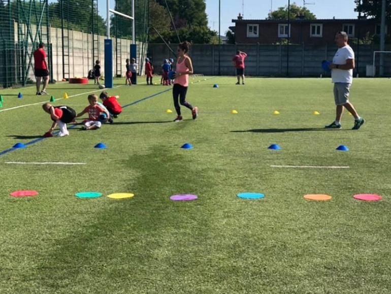 22/09/2019 - le Roct accueille l’association Baby Rugby, et des membres du ROCT les accompagnent pour l’encadrement .