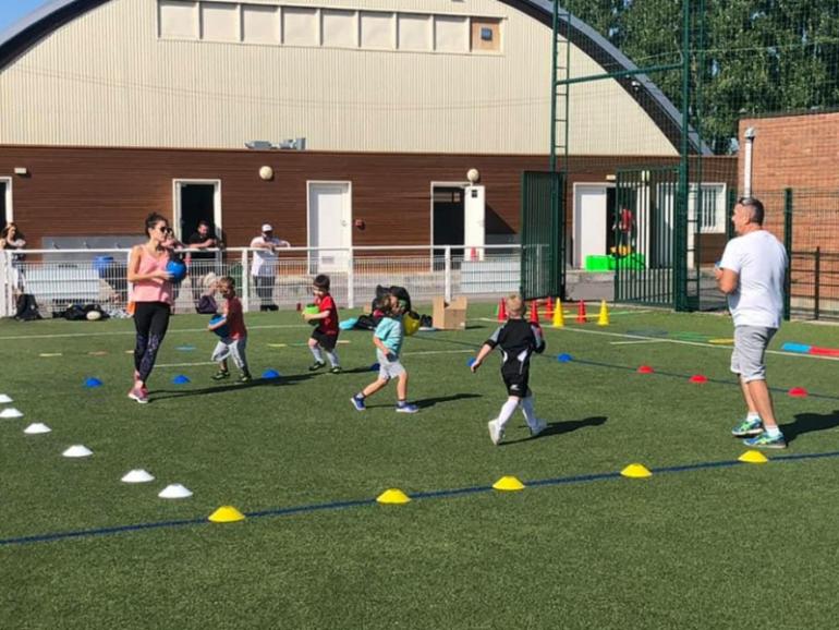 22/09/2019 - le Roct accueille l’association Baby Rugby, et des membres du ROCT les accompagnent pour l’encadrement .